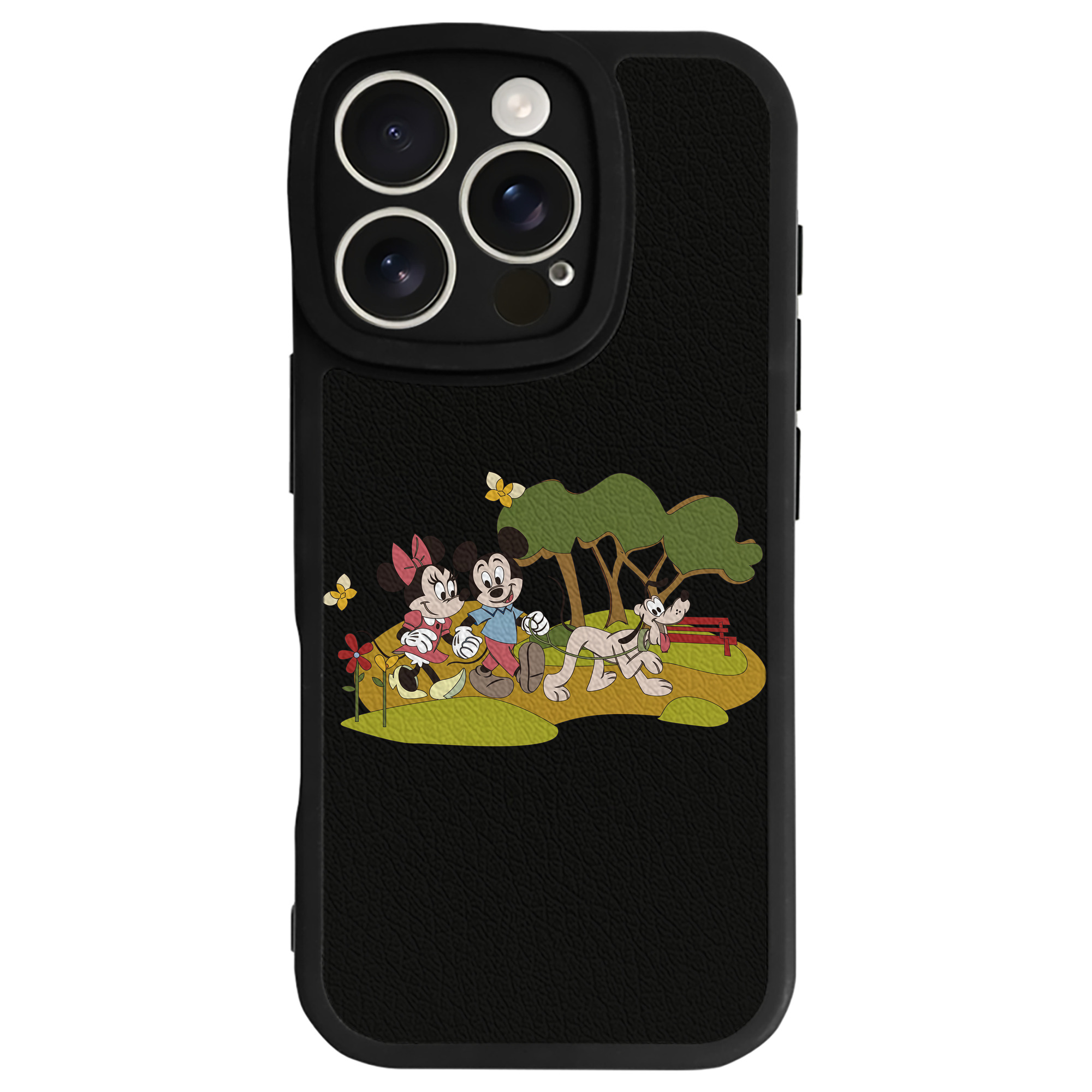 （画像用） ミッキーマウス Mickey Mouse 【iPhone 16シリーズ対応】シリコンスマホケース（レザー調） 材質：シリコン